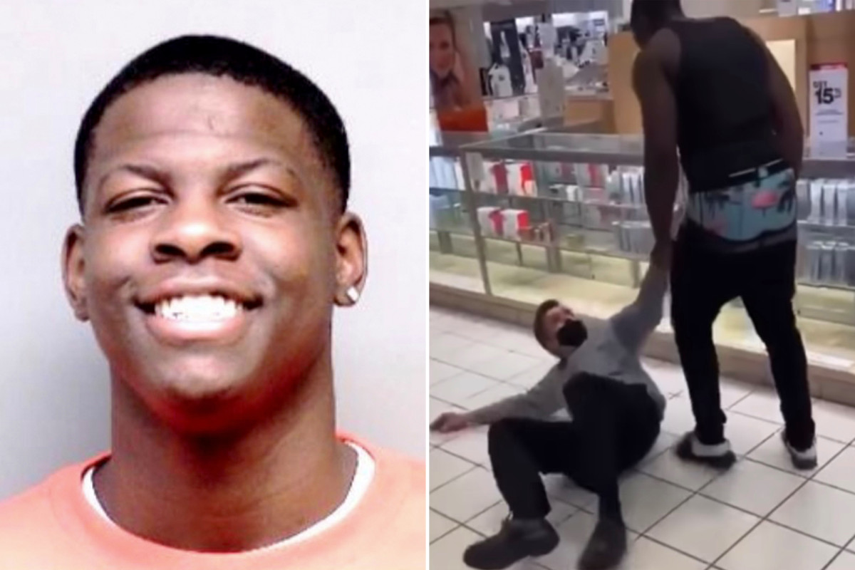 Damire Canell Palmer was caught on video assaulting Macy's manager in Michigan
