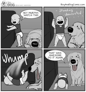 Father Illustrates The Relationship Of His Baby With Their Dog In 30 Comics