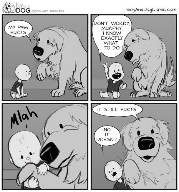 Father Illustrates The Relationship Of His Baby With Their Dog In 30 Comics