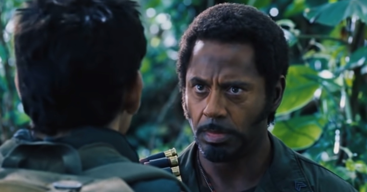 Robert Downey Jr. As Kirk Lazarus in the Movie Tropic Thunder Offends ...