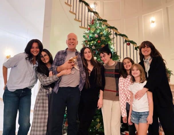 Bruce Willis with his family