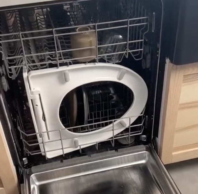 toilet seat in the dishwasher