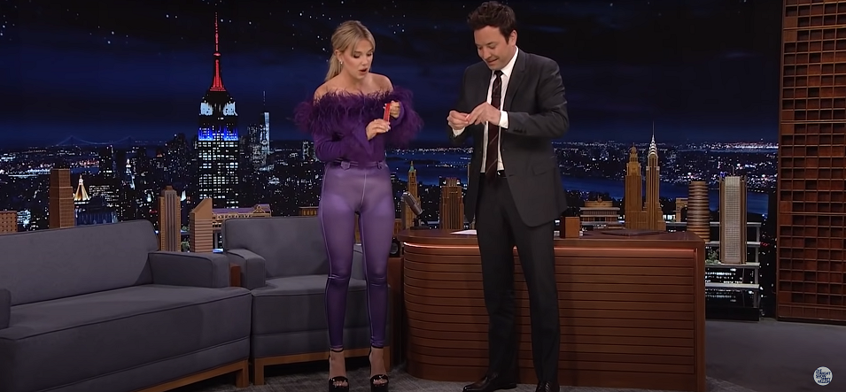 Purple pants that Millie Bobby brown wore on the tonight show : r