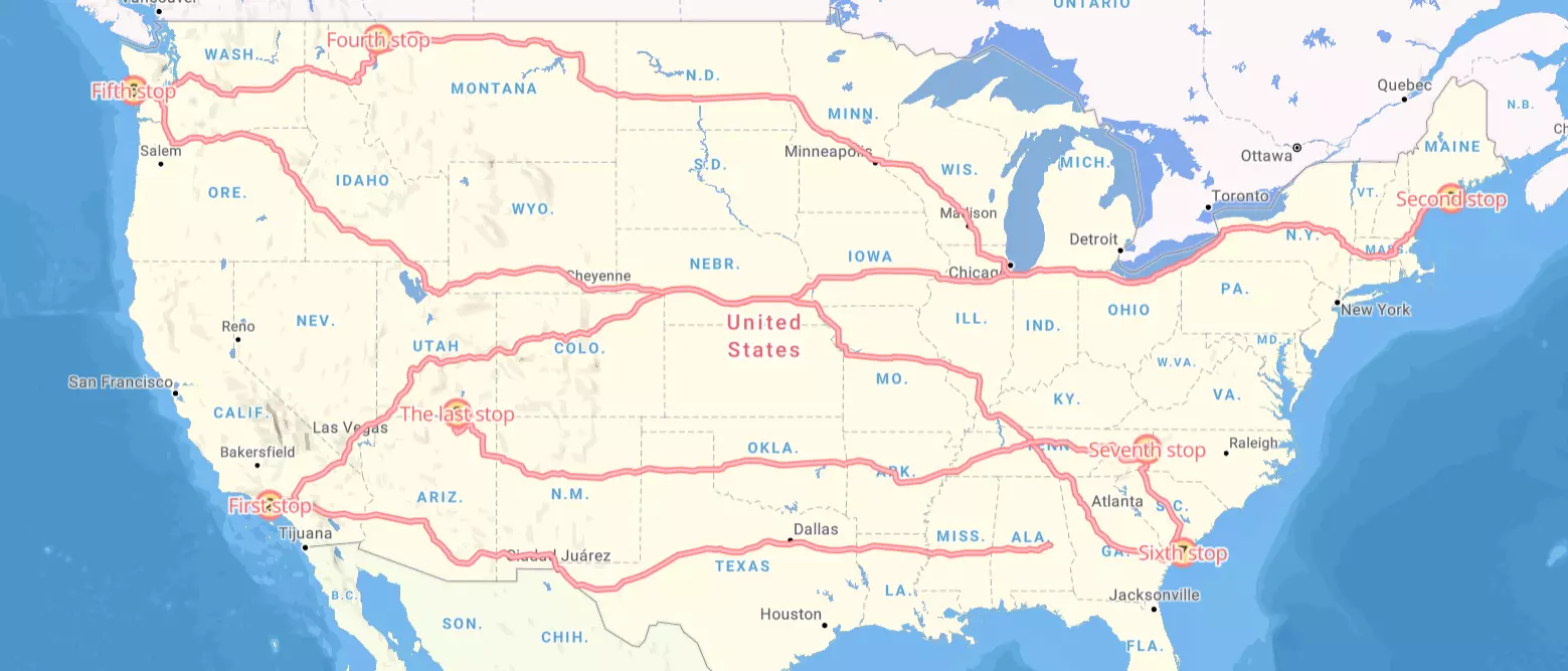 Forrest Gump running map