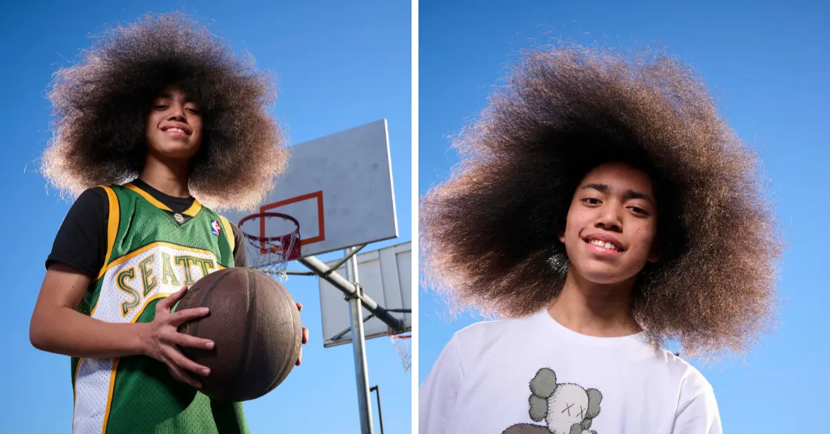 14 Year Old American Boy Holds Guinness Record For World's Largest Afro